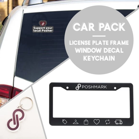 Only Black License Plate Frame NOT whole pack with keychain. - Picture 1 of 3